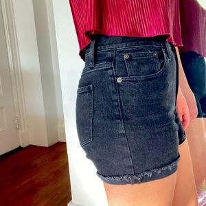 Madewell high rise raw hem shorts